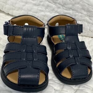 Toddler Boys Scott David Sailor Fishermen Sandals Blue Leather New Size 5